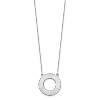 10K White Gold Circle with 1 Name Necklace