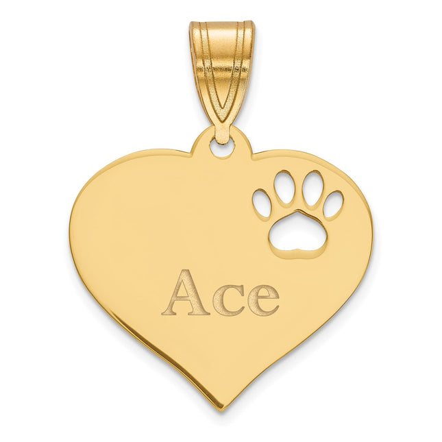 14K yellow gold name pendant