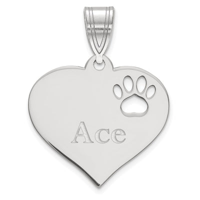 10K white gold name pendant