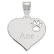 10K White Gold Heart with Name and Paw Print Cut-out Pendant, 16 x 17.5mm