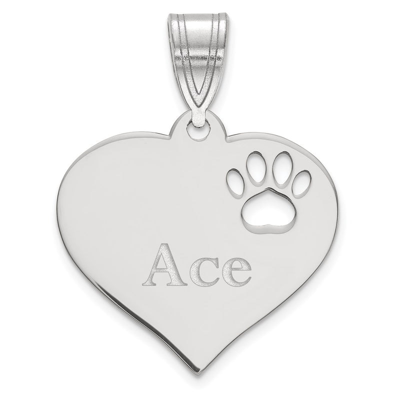 10K white gold name pendant