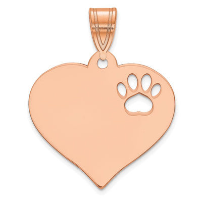 14K rose gold heart pendant
