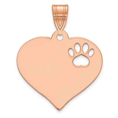 14K white gold heart pendant