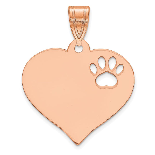 14K white gold heart pendant