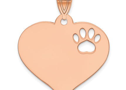 14K rose gold heart pendant
