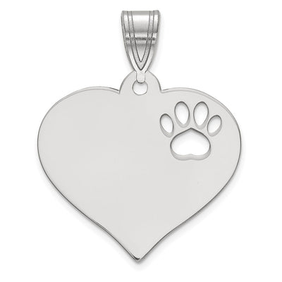 10K white gold heart pendant