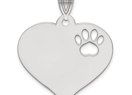 14K white gold heart pendant