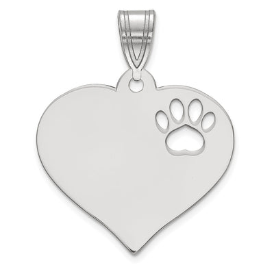 14K white gold heart pendant