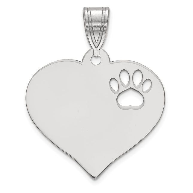 14K white gold heart pendant