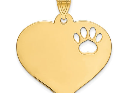 14K yellow gold heart pendant