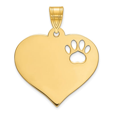14K yellow gold heart pendant