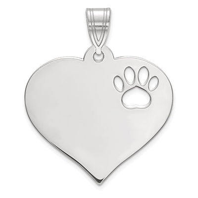 10K white gold heart pendant