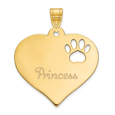 14K yellow gold name pendant