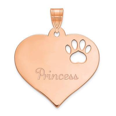14K rose gold name pendant