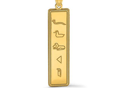 14K Yellow Gold Egyptian Hieroglyphics Pendant