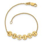 Sterling Silver/Gold-plated Epoxy Letter Disc Bracelet view