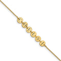Sterling Silver/Gold-plated Epoxy Letter Disc Bracelet