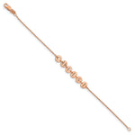 Sterling Silver/Rose-gold Epoxy Letter Disc Bracelet view 2