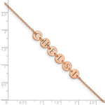 Sterling Silver/Rose-gold Epoxy Letter Disc Bracelet view 4