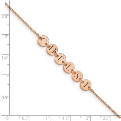 Sterling Silver/Rose-gold Epoxy Letter Disc Bracelet