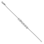 Sterling Silver/Rhodium-plated Epoxy Letter Disc Bracelet view 2