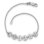 Sterling Silver/Rhodium-plated Epoxy Letter Disc Bracelet view 3
