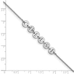Sterling Silver/Rhodium-plated Epoxy Letter Disc Bracelet view 4