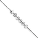 Sterling Silver/Rhodium-plated Epoxy Letter Disc Bracelet view 1