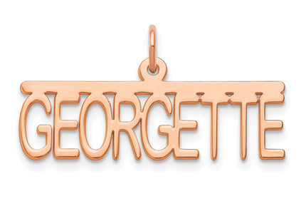 Sterling Silver/Rose-plated Top Bar Name Plate (Style XNA79RP)