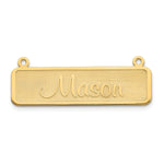 10K White Gold Satin Name Plate Bar view