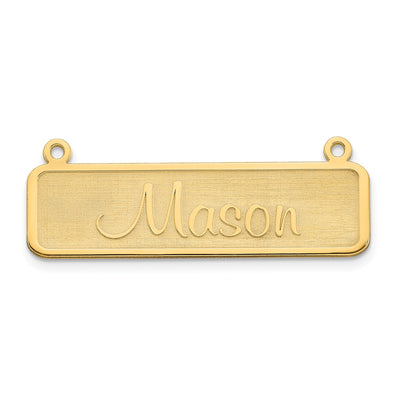 10K White Gold Satin Name Plate Bar