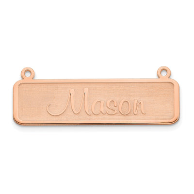 10K White Gold Satin Name Plate Bar