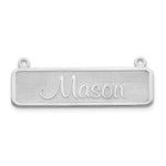 10K White Gold Satin Name Plate Bar view