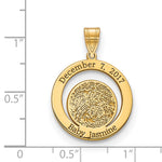14K Yellow Gold Date and Fingerprint Pendant view