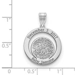 10k White Gold Date and Fingerprint Pendant view 3