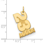 14K Yellow Gold Stacked Number and Name Charm view