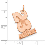 14K Rose Gold Stacked Number and Name Charm view