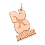 14K Rose Gold Stacked Number and Name Charm view