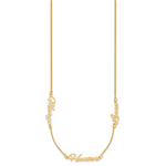 Sterling Silver/Gold-plated Brushed 3 Name Necklace view