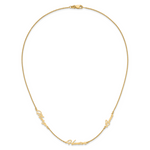 Sterling Silver/Gold-plated Brushed 3 Name Necklace view