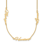 Sterling Silver/Gold-plated Brushed 3 Name Necklace view