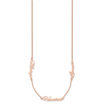 Sterling Silver/Rose-plated Brushed 3 Name Necklace view