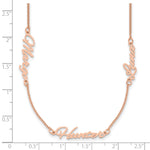 14K Rose Gold Brushed 3 Name Necklace view