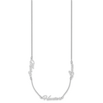 Sterling Silver/Rhodium-plated Brushed 3 Name Necklace view 5