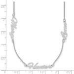Sterling Silver/Rhodium-plated Brushed 3 Name Necklace view 9