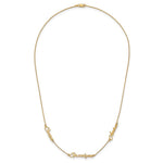Sterling Silver/Gold-plated Brushed 3 Name Necklace view