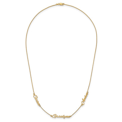 Sterling Silver/Gold-plated Brushed 3 Name Necklace