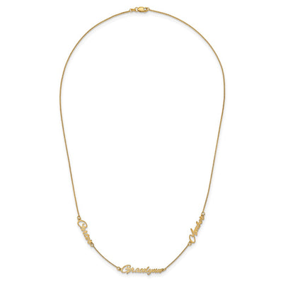 Sterling Silver/Gold-plated Brushed 3 Name Necklace