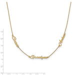 Sterling Silver/Gold-plated Brushed 3 Name Necklace view
