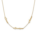 Sterling Silver/Gold-plated Brushed 3 Name Necklace view